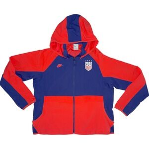 Nike U.S. AWF Soccer‎ Jacket Futbol CZ4334 688 Speed Red & Loyal Blue Women's XL